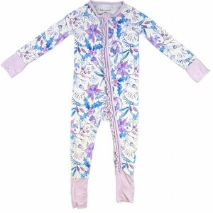 LITTLE LEGENDS Long Sleeve Bamboo Floral Print Sleeper - 12-18M